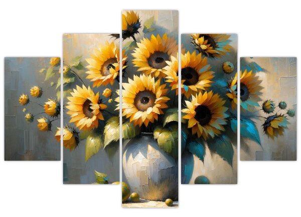 Tablou – Vază cu floarea-soarelui (150x105 cm)