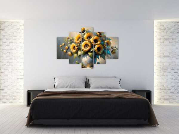 Tablou – Vază cu floarea-soarelui (150x105 cm)