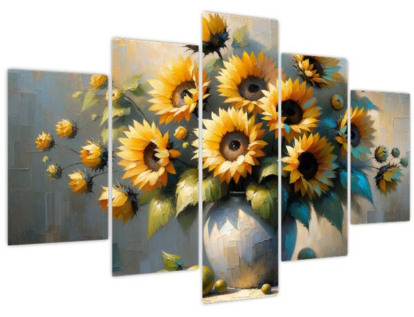 Tablou – Vază cu floarea-soarelui (150x105 cm)