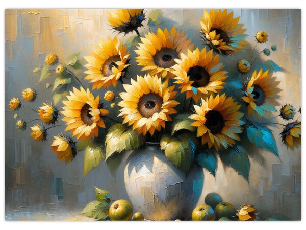 Tablou – Vază cu floarea-soarelui (70x50 cm)