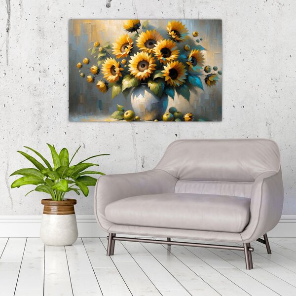 Tablou – Vază cu floarea-soarelui (90x60 cm)