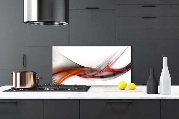 Panou sticla bucatarie Abstract Art Galben Maro Gri Alb