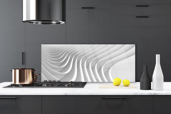 Panou sticla bucatarie Abstract Art White