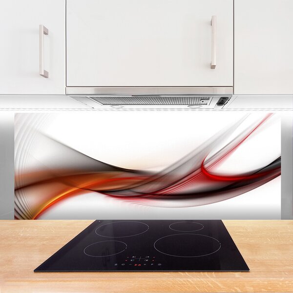 Panou sticla bucatarie Abstract Art Galben Maro Gri Alb