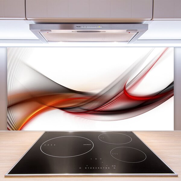 Panou sticla bucatarie Abstract Art Galben Maro Gri Alb