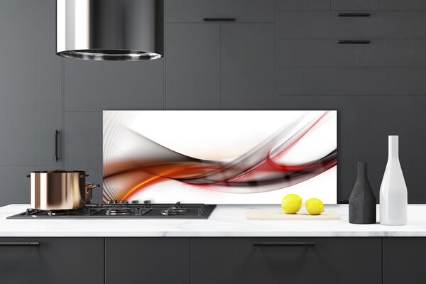 Panou sticla bucatarie Abstract Art Galben Maro Gri Alb