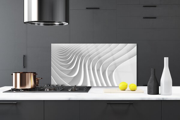 Panou sticla bucatarie Abstract Art White