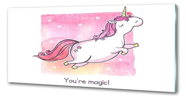 Panou sticla securizata bucatarie unicorn roz