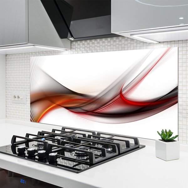 Panou sticla bucatarie Abstract Art Galben Maro Gri Alb