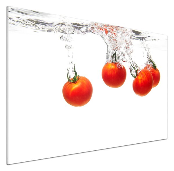 Sticlă printata bucătărie Tomatele sub apă