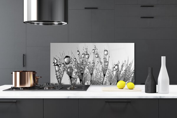 Panou sticla bucatarie Abstract Floral Gray