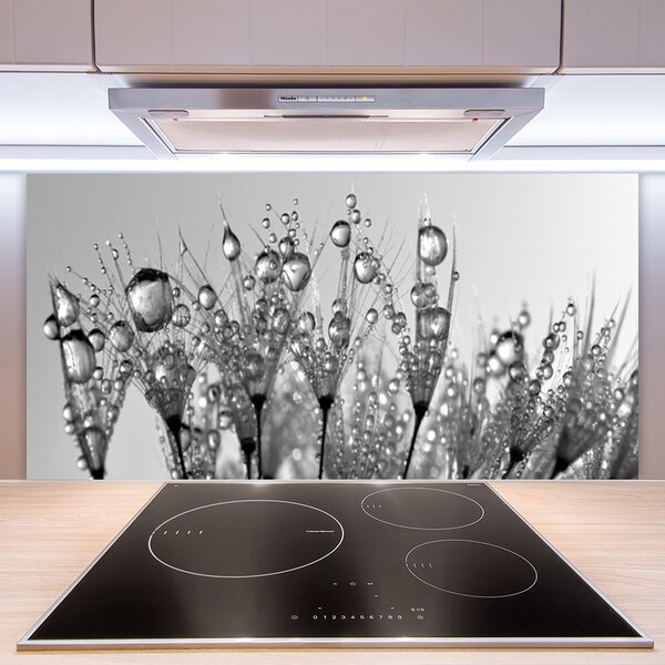 Panou sticla bucatarie Abstract Floral Gray
