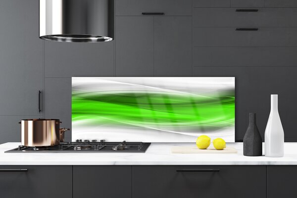 Panou sticla bucatarie Abstract Art Verde Gri Alb