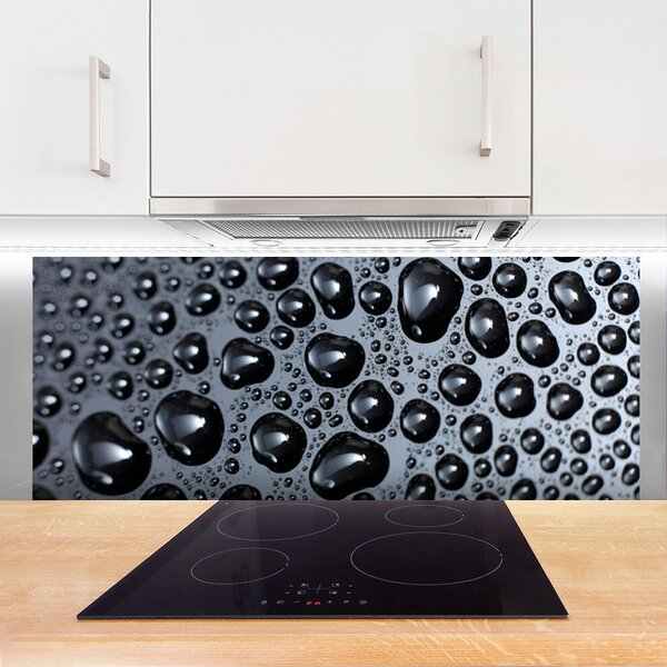 Panou sticla bucatarie Abstract Art Negru Gri