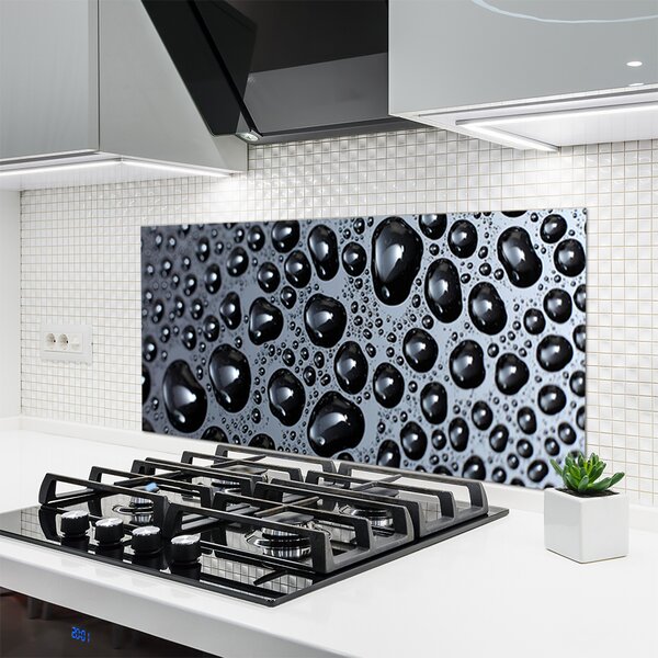 Panou sticla bucatarie Abstract Art Negru Gri