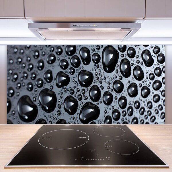 Panou sticla bucatarie Abstract Art Negru Gri