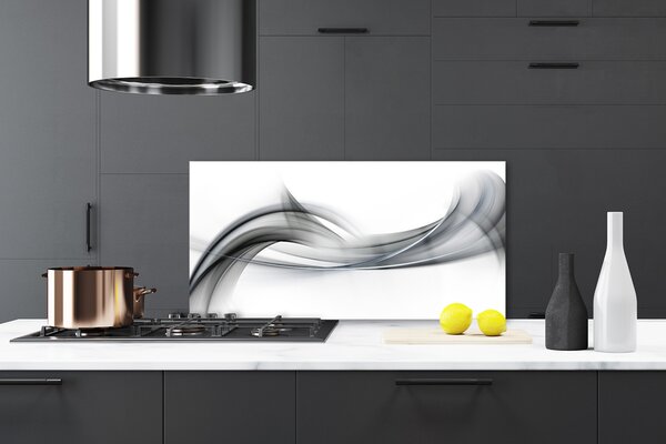Panou sticla bucatarie Abstract Art Alb Gri
