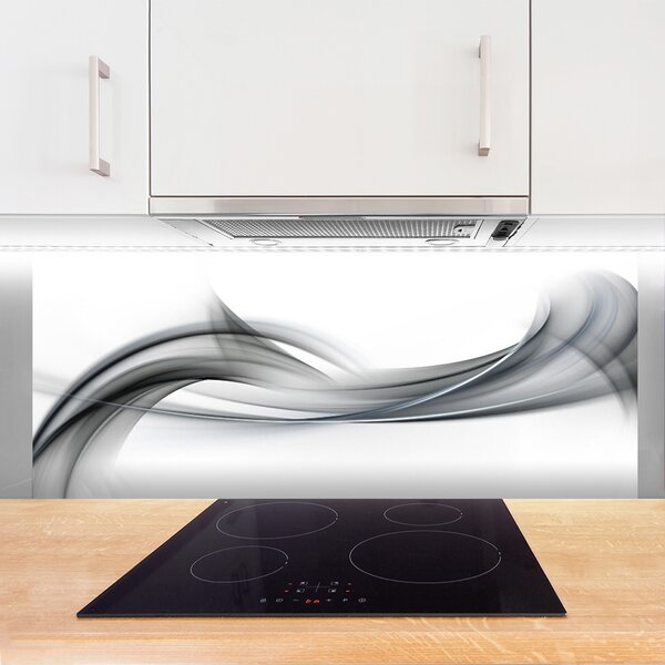 Panou sticla bucatarie Abstract Art Alb Gri