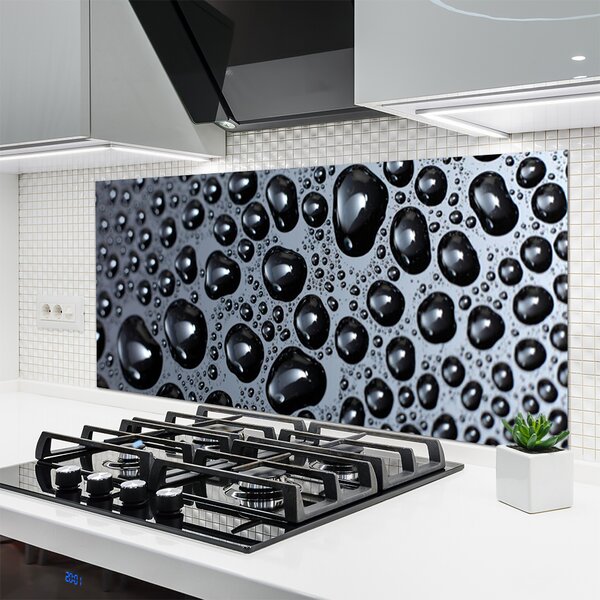 Panou sticla bucatarie Abstract Art Negru Gri