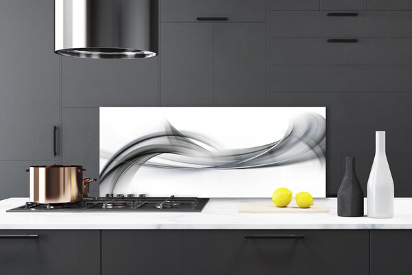 Panou sticla bucatarie Abstract Art Alb Gri