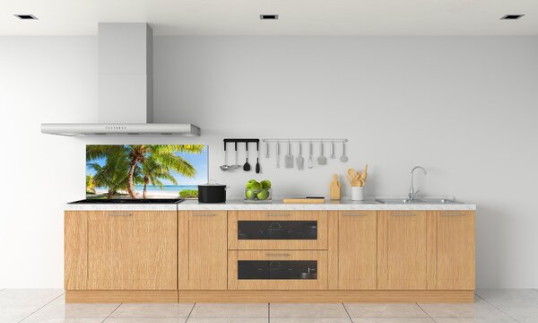 Panou sticla securizata bucatarie plaja tropicala