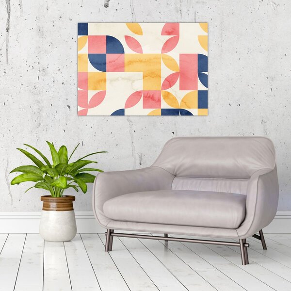 Tablou - Abstracție cu modele retro (70x50 cm)
