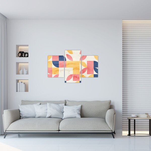 Tablou - Abstracție cu modele retro (90x60 cm)