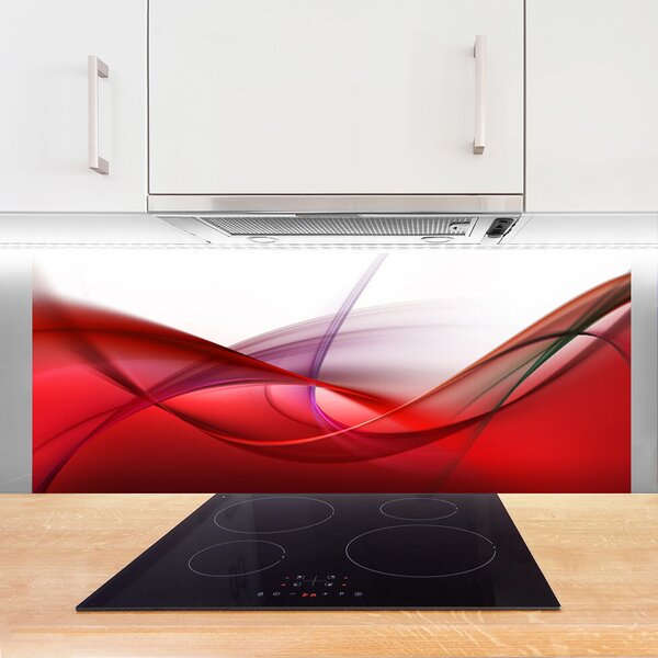 Panou sticla bucatarie Abstract Art Portocaliu Roz Alb
