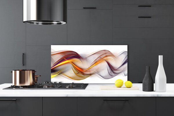 Panou sticla bucatarie Abstract Art Galben Verde Rosu Gri Alb