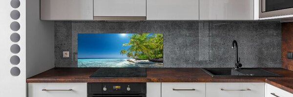 Panou sticla securizata bucatarie plaja Maldive
