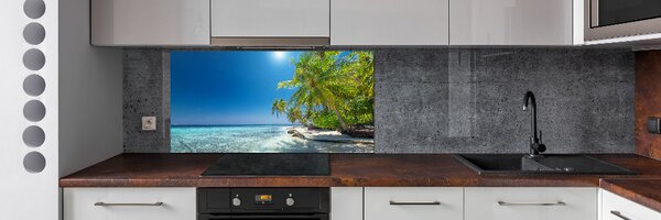Panou sticla securizata bucatarie plaja Maldive
