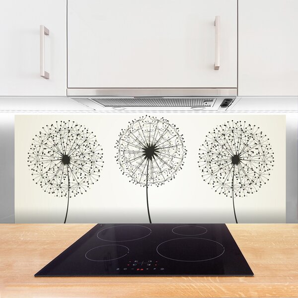 Panou sticla bucatarie Flori Floral Gray