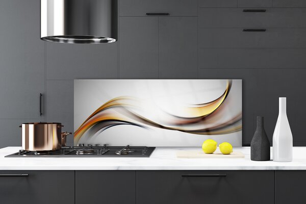 Panou sticla bucatarie Abstract Art Galben Gri