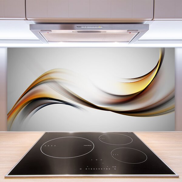 Panou sticla bucatarie Abstract Art Galben Gri