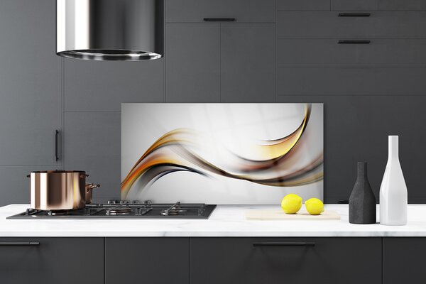Panou sticla bucatarie Abstract Art Galben Gri