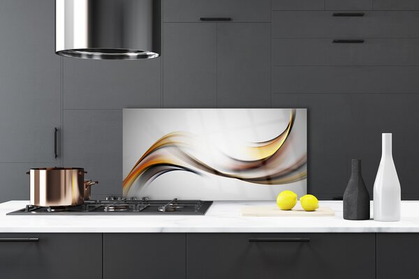 Panou sticla bucatarie Abstract Art Galben Gri