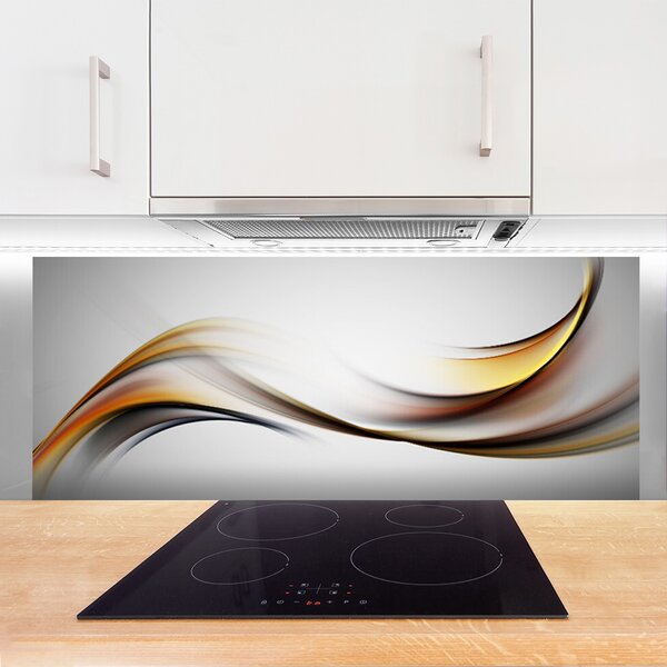 Panou sticla bucatarie Abstract Art Galben Gri