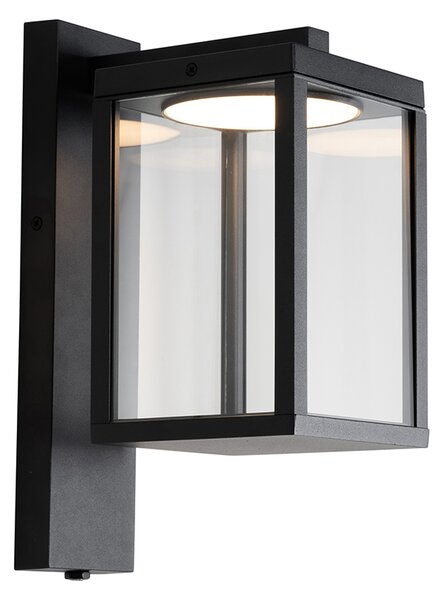 Lampa de perete exterioara neagra cu LED si senzor de crepuscul - Ferdinand