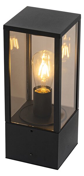 Lampă de exterior cu stativ neagră cu sticlă fumuriu 40 cm IP44 - Charlois
