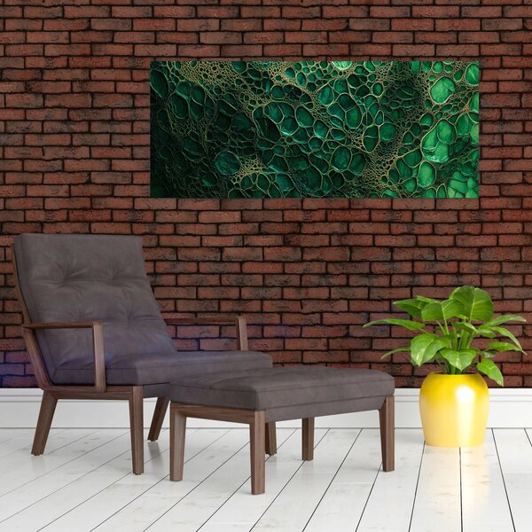Tablou - Imagine microscopică verde (120x50 cm)