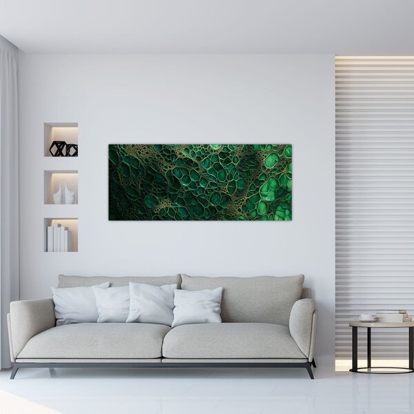 Tablou - Imagine microscopică verde (120x50 cm)
