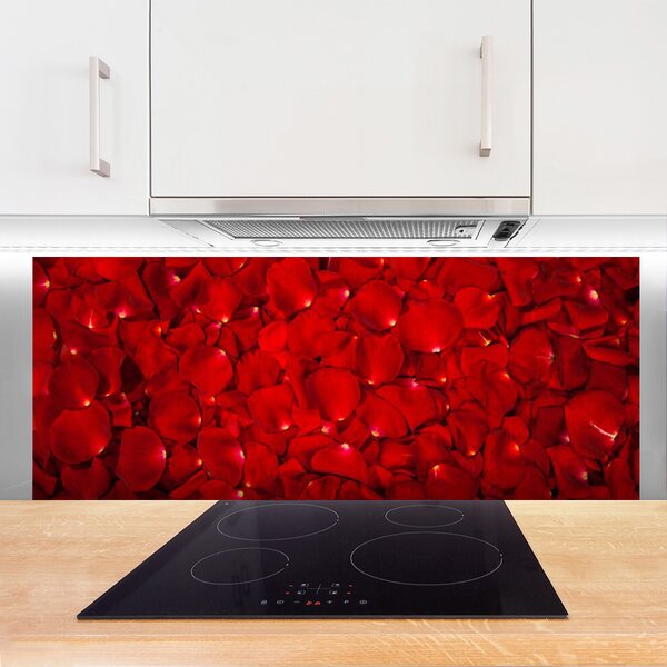 Panou sticla bucatarie Petale Floral Red