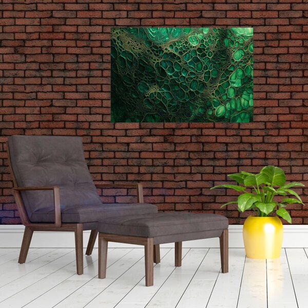 Tablou - Imagine microscopică verde (90x60 cm)