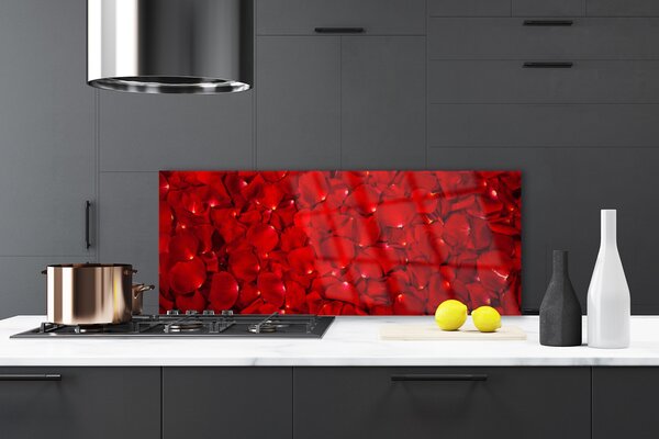 Panou sticla bucatarie Petale Floral Red