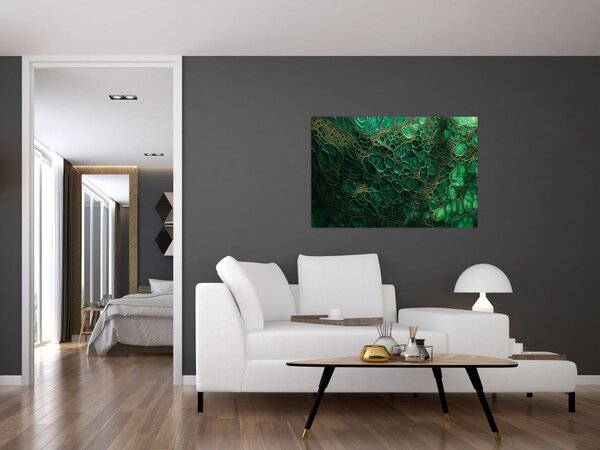 Tablou - Imagine microscopică verde (90x60 cm)