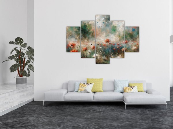 Tablou – Abstracție de câmp cu maci (150x105 cm)