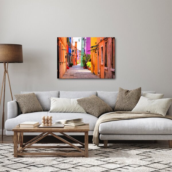 Tablou cu străduță colorata italiană (70x50 cm)