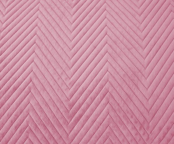 Cuvertura de pat din catifea roz deschis ARROW VELVET Dimensiuni: 200 x 220 cm