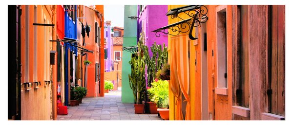 Tablou cu străduță colorata italiană (120x50 cm)