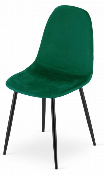 Scaun din catifea COMO verde inchis cu picioare negre